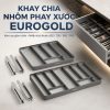 Khay chia thìa nĩa nhôm phay xước độc lập Eurogold EMG8580