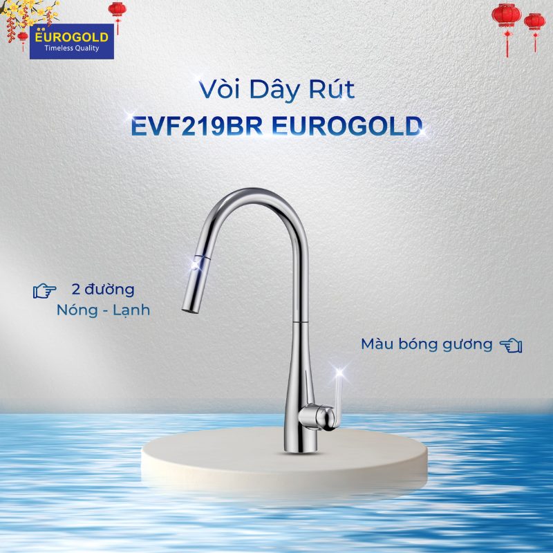 Vòi rửa chén Eurogold EUF219BR chính hãng lắp đặt bồn rửa bát